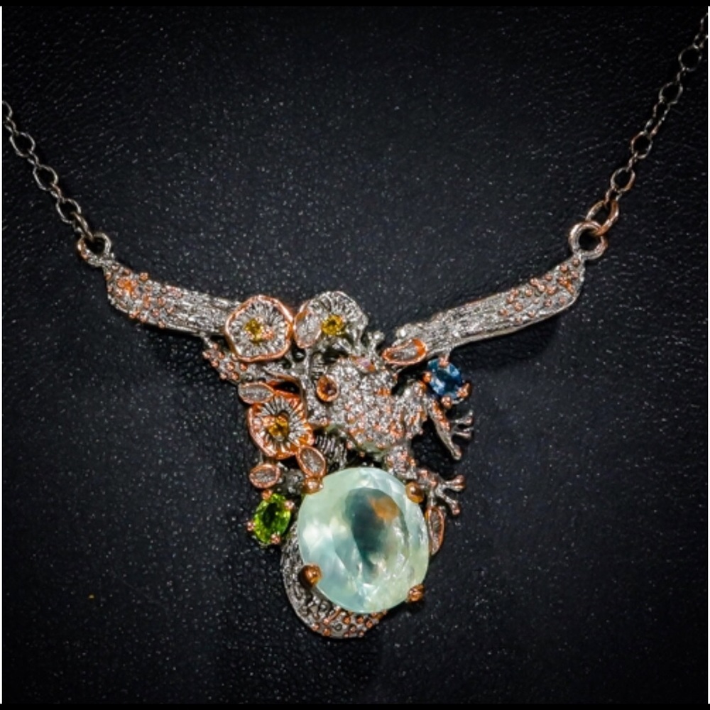 Gorgeous Genuine Aquamarine SSilver Necklace